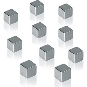 SIGEL BA193 sterke neodymium magneten kubus, set van 10 1 x 1 x 1 cm, super-dym, voor glazen magneetborden en glazen whiteboards