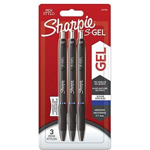 Sharpie S-Gel | Gelpennen | medium punt (0,7 mm) | blauwe inkt | 3 stuks