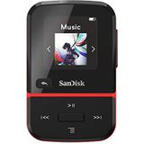 SanDisk Clip Sport Go MP3-Speler 16 GB (Superlichte En Duurzame, Ingebouwde Fm-Radio, Led-Scherm, Batterij Tot 18 Uur, 2 Jaar Garantie) Red