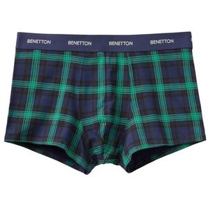 United Colors of Benetton Boxershorts 3SP92X00P, Tartan Blue 80L, S Heren, Tartan blauw 80l, S