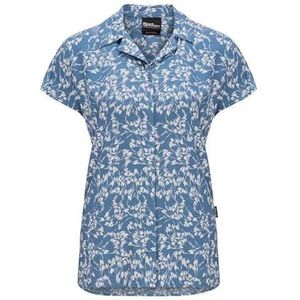 Jack Wolfskin Zomerweise shirt W blouse, Leaves Elemental Blue, L Dames, Leaves Elemental Blue, L