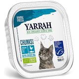 Yarrah Bröckchen Fisch 100g biologisch kattenvoer, 16 pack (16 x 0,1 kg)
