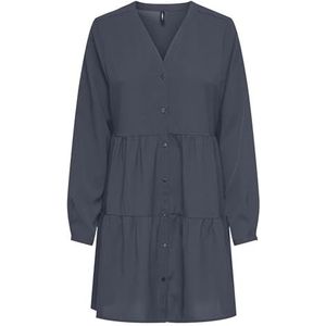 Onlnova Life Vis L/S Thea Button Dress, blauw (ombre blue), L