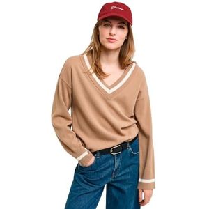 GANT Superfijne lamswol met V-hals, Caramel Beige, M