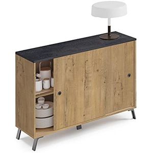 Miroytengo Pitarch Sideboard woonkamer kamet kleur eiken goud en marmer woonkamer eetkamer moderne stijl opslag 87 x 120 x 40 cm