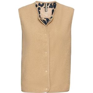 camel active Fleecevest voor dames met knoopsluiting, Cashmere, 36