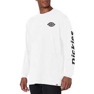 Dickies T-shirt met lange mouwen en zwaar logo, wit, XXL hoog voor heren, Wit, XXL (Tall)