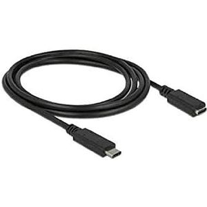 DeLock Kab USB 3.1 C> USB Type-C aansluiting verlenging 1,5 m zwart - kabel - digitaal/gegevens, 85534