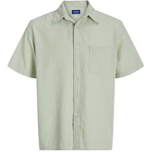 JACK & JONES Joralmeria Structure Shirt Ss voor heren, Celadon Tint, XL