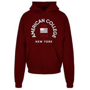 AMERICAN COLLEGE USA Sweatshirt met capuchon voor dames, Bourgondië, M