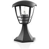 Philips Creek Sokkellamp Klein - Zwart - 60 W - E27-fitting - Buitenlantaarn - Spatwaterdicht - Exclusief lichtbron