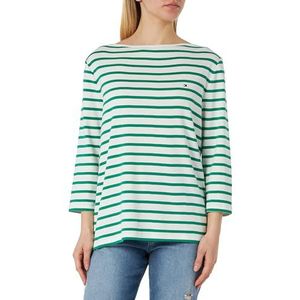 Tommy Hilfiger L/S gebreide tops voor dames, Bretons Ecru/Olympisch Groen, 54