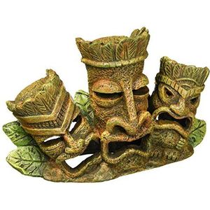 Penn-Plax RRT4 Tiki Tribe Aquariumornament | Leuk harsdecoratieartikel met 3 gezichten voor een leuke look in elke tank