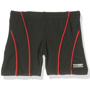 Haute pression zwemshorts voor jongens, Zwart (zwart/rood), 12 Jaren