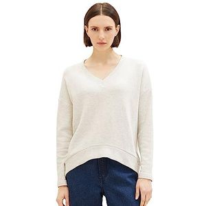 TOM TAILOR Sweatshirt voor dames, 32398 - Clouds Grey Melange, S