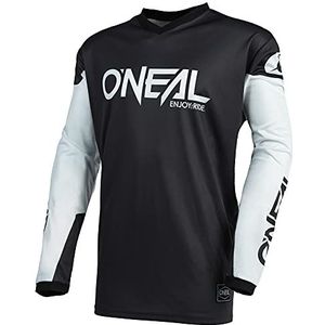O'NEAL | Motocross Jersey | Enduro MX | Ademend materiaal, gevoerde elleboogbescherming, pasvorm voor maximale bewegingsvrijheid | Jersey Element Threat | Adult | Zwart Wit | Maat L