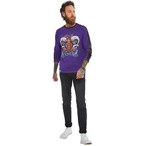 Joe Browns Ram Graphic sweatshirt met lange mouwen en ronde hals, paars, M, Paars, M