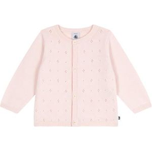 Petit Bateau Gebreid vest voor meisjes, Roze, 12 Maanden