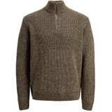 JACK & JONES Jorbleecker Knit Half Zip Bf, Canteen, L