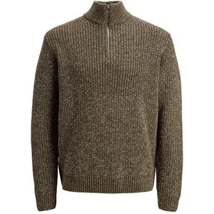 JACK & JONES Jorbleecker Knit Half Zip Bf, Canteen, L