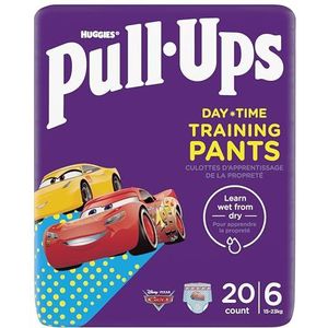Huggies Pull-Ups, Trainers Dagluierbroek voor jongens - 2-4 jaar, maat 6-7 pull-up luiers (40 broeken) - zindelijkheidsbroek voor eenvoudige toilettraining - leer nat van droog