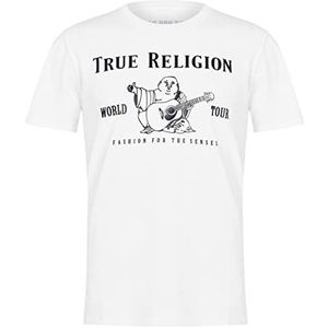 True Religion Heren T-shirt met korte mouwen, metallic Boeddha T-shirt, optisch wit, groot