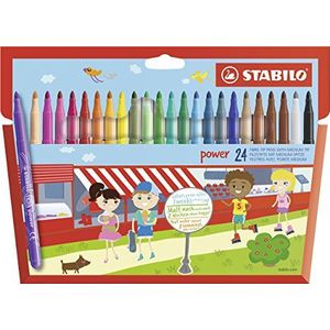 Viltstift STABILO power - 24 stuks - met 24 verschillende kleuren