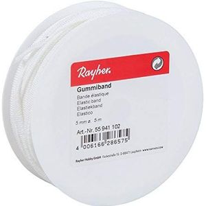 Rayher 55941102 elastiek, 5 mm ø, 5 m rol, 73% polyester, 27% lycra, 0,5 m
