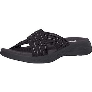 Skechers Go Run 600-Sunrise sandalen met open neus voor dames, Zwart textiel, 37 EU