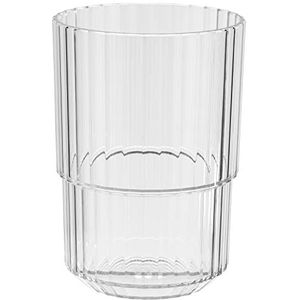 APS Drinkbeker LINEA, hoogwaardig Tritan, kunststof drinkglas met 0,4 liter, BPA-vrij, stapelbaar, onbreekbaar herbruikbaar en vaatwasmachinebestendig, 400 ml, crystal clear