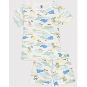 Petit Bateau Pyjacourt voor jongens, wit/multico, 3 Jaren