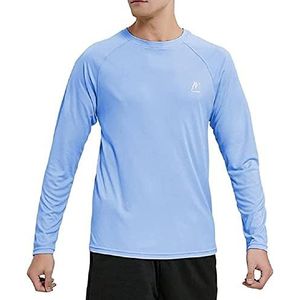 MeetHoo Rashguard herenshirt met lange mouwen, UV-shirt, UPF 50+, losse stretch, uv-bescherming, longsleeve zwemshirt voor surfen, zwemmen, hardlopen