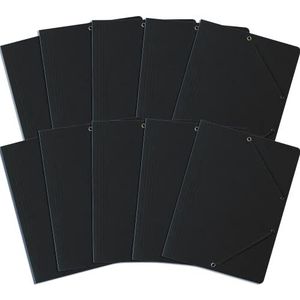 Inslagmap/verzamelmap met rubber A4 Bantex, A4, verpakking van 10 stuks, zwart