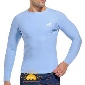 MEETWEE Rash Guard Rash Vest voor heren UV-beschermende T-shirttops met lange mouwen/korte mouwen UPF 50 Sneldrogend voor zwemmen surfen watersporten