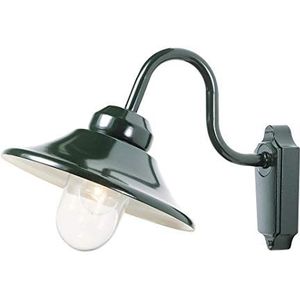 Konstsmide Vega 556-600 wandlamp B: 29,5 cm D: 44 cm H: 30 cm / 1x60 W / IP23 / gelakt aluminium / groen