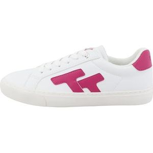 TOM TAILOR 5390590004 Sneakers voor dames, wit-donkerroze, 41 EU, Wit Dkpink, 41 EU