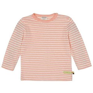 loud + proud Uniseks kinderstrepen met linnen, GOTS-gecertificeerd T-shirt, perzik, 74/80