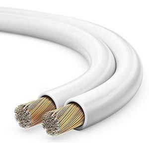 Sonero® 100 meter 2 x 2,50 mm² CCA luidsprekerkabel/boxkabel, kleur: wit