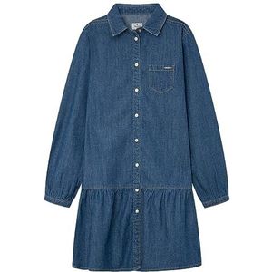 Pepe Jeans Alison Jr Shirt Dress voor meisjes, blauw (denim), 8 Jaren