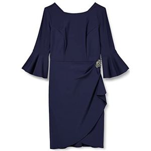 Gina Bacconi Dames wikkeljurk met versiering Cocktail, Spring Navy, 8, Lente Navy, 34