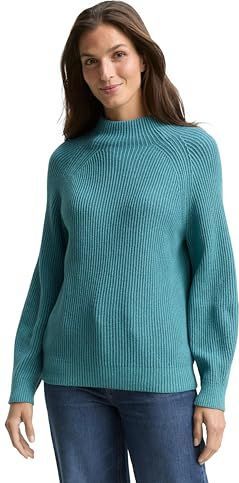 TOM TAILOR Damestrui, 39446 - Teal Rib Structuur, XXL