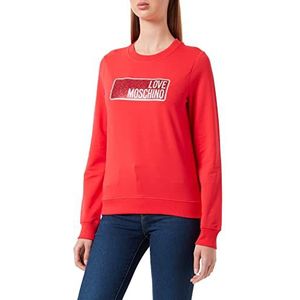 Love Moschino Sweatshirt met ronde hals voor dames, Rood, 42