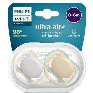 Philips Avent ultra air-fopspeen, 2 stuks - BPA-vrije speen voor baby's van 0-6 maanden (model SCF085/15)