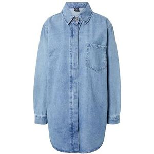Urban Classics Oversized denim shirtjurk voor dames, Kleurblauw gewassen, 4XL