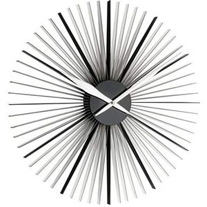TFA Dostmann Daisy XXL design wandklok, moderne wandklok, 50 cm diameter, zwart/wit, 60.3023.01