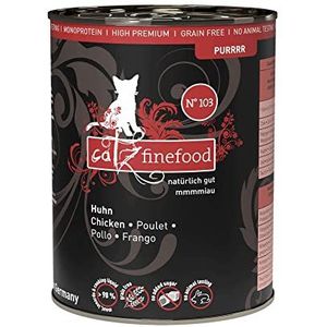 Catz finefood Purrrr kip monoproteïne kattenvoer nat N° 103, voor voedingsgevoelige katten, 70% vleesgehalte, 6 x 400g doos