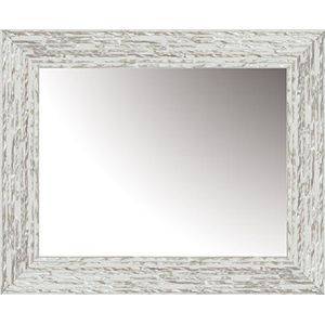 Lienzos Levante Decoratieve spiegel voor kleedkamer/hoofdeinde/dressoir, hout, wit en zilver, 166 x 66 cm