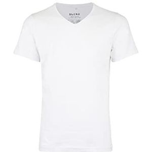 Blend BHBHDinton T-shirt met korte mouwen voor heren, 2-pack, V-hals, basic, wit (White 70002), M