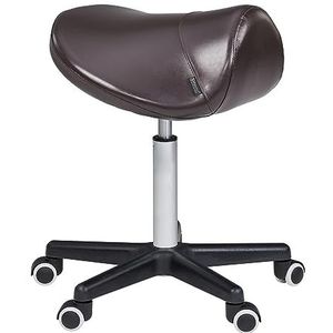 Master Massage Zadelkruk, zadelstoel, rolkruk, draaikruk, werkkruk, praktijkkruk, cosmeticakruk, kruk, bruin