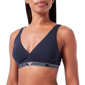 Emporio Armani Bralette voor dames met verwijderbare pads en essentiële studs logo gevoerde beha, marineblauw, XL